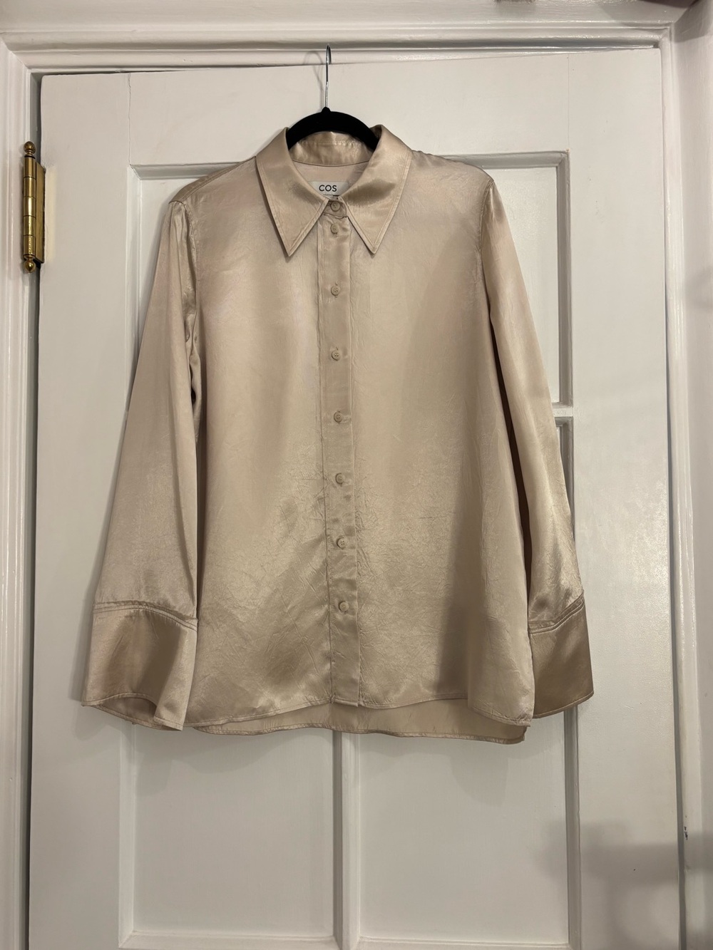 COS Wide-Sleeve Crinked-Satin Shirt